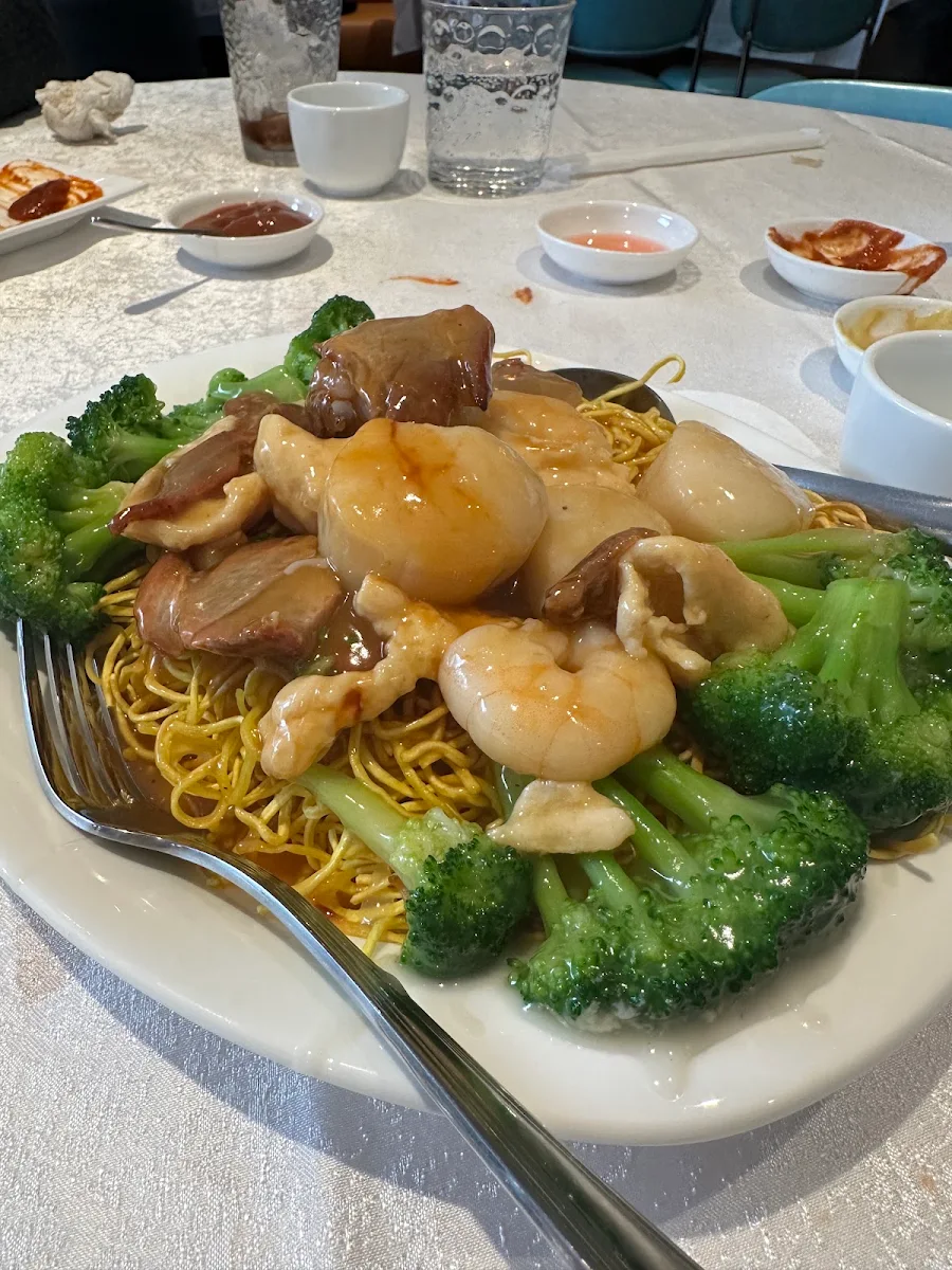 Cantonese Chow Mein Mixed Seafood and Assorted Meats 广东炒面